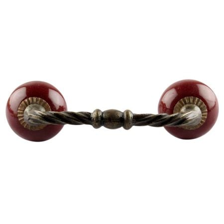 Solid Cherry Ceramic Cut Bridge Handles